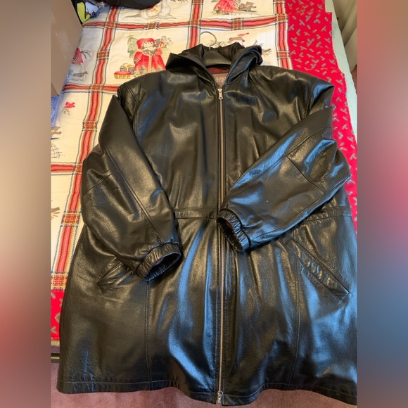 Wilsons Leather Jackets & Blazers - Wilson’s Leather Black Hooded Jacket